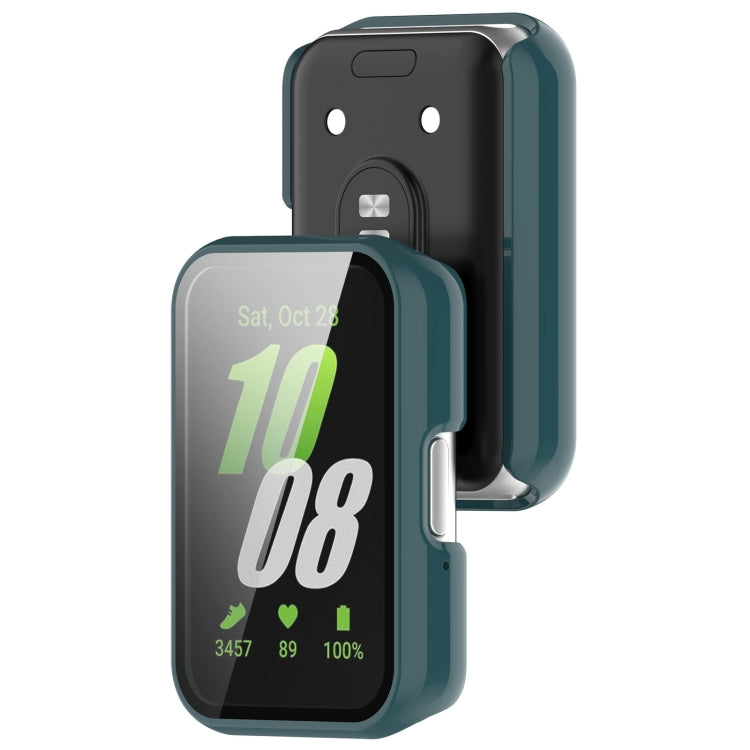 For Samsung Galaxy Fit 3 SM-R390 PC + Tempered Glass Film Integrated Watch Protective Case(Pine Green)