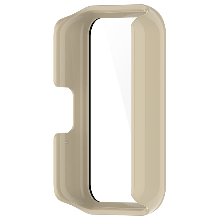 For Samsung Galaxy Fit 3 SM-R390 PC + Tempered Glass Film Integrated Watch Protective Case(Ivory White) - Watch Cases by PMC TechLife | Online Shopping South Africa | PMC TechLife