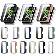 For Samsung Galaxy Fit 3 SM-R390 PC + Tempered Glass Film Integrated Watch Protective Case(Pine Green)