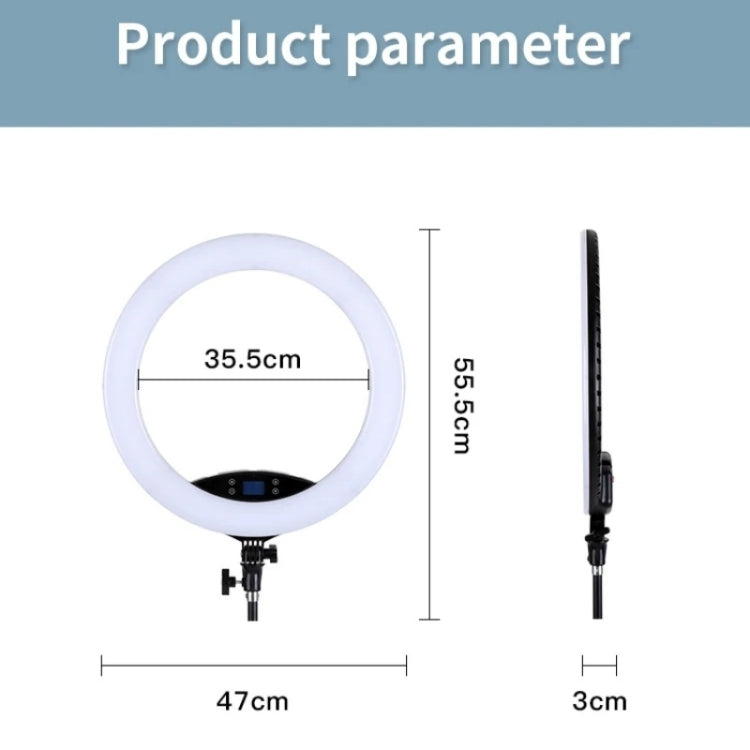 JMARY FM-19RS Photography LED Ring Fill Light 19-inch Touch Control Beauty Light(EU Plug)
