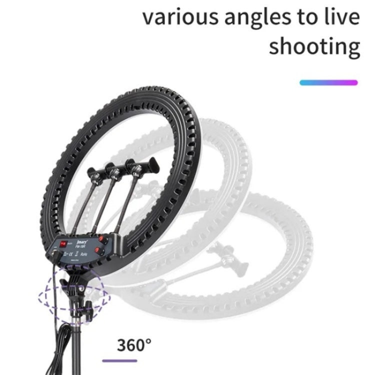 JMARY FM-18R LED Beauty Ring Light 18-inch Photography Live Streaming Fill Light(EU Plug)