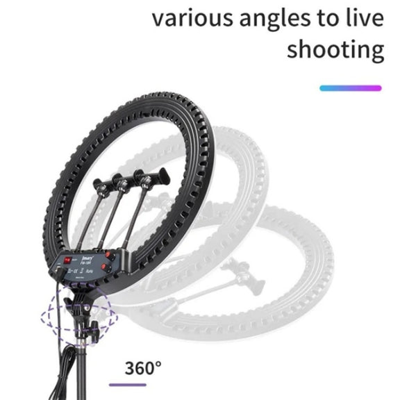 JMARY FM-18R LED Beauty Ring Light 18-inch Photography Live Streaming Fill Light(US Plug)
