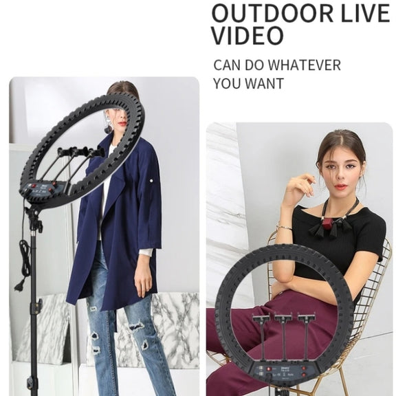 JMARY FM-21R With Remote Control Phone Clip 21-inch Dimmable LED Ring Light(EU Plug)