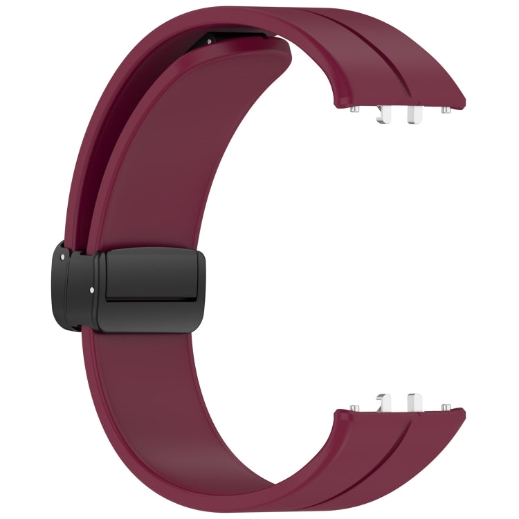 For Samsung Galaxy Fit 3 SM-R390 Magnetic Folding Buckle Silicone Watch Band(Wine Red) - Watch Bands by PMC TechLife | Online Shopping South Africa | PMC TechLife