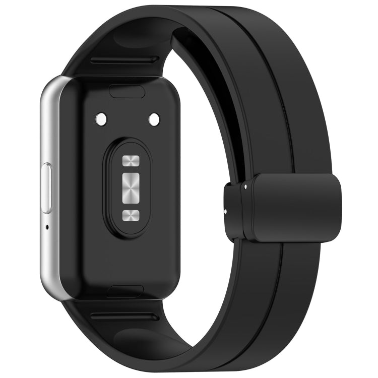 For Samsung Galaxy Fit 3 SM-R390 Magnetic Folding Buckle Silicone Watch Band(Black) - free shipping - PMC TechLife - Order now!
