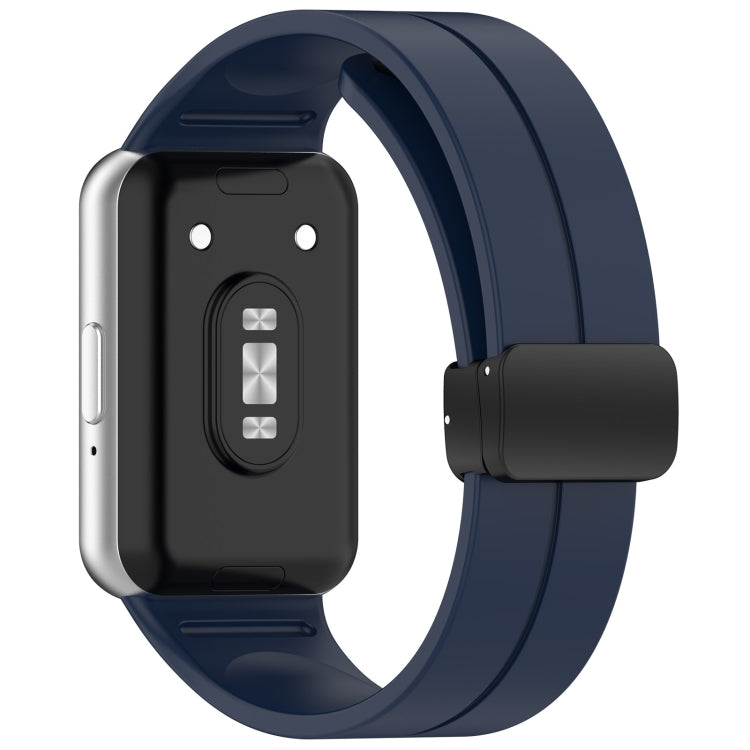 For Samsung Galaxy Fit 3 SM-R390 Magnetic Folding Buckle Silicone Watch Band(Midnight Blue) - Watch Bands by PMC TechLife | Online Shopping South Africa | PMC TechLife