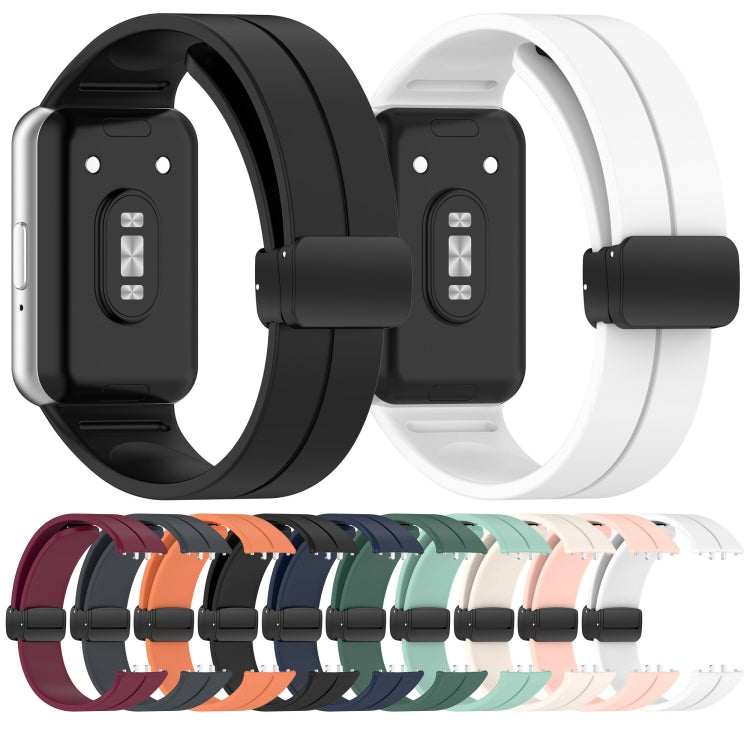 For Samsung Galaxy Fit 3 SM-R390 Magnetic Folding Buckle Silicone Watch Band(Orange)
