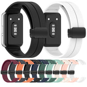 For Samsung Galaxy Fit 3 SM-R390 Magnetic Folding Buckle Silicone Watch Band(Black)