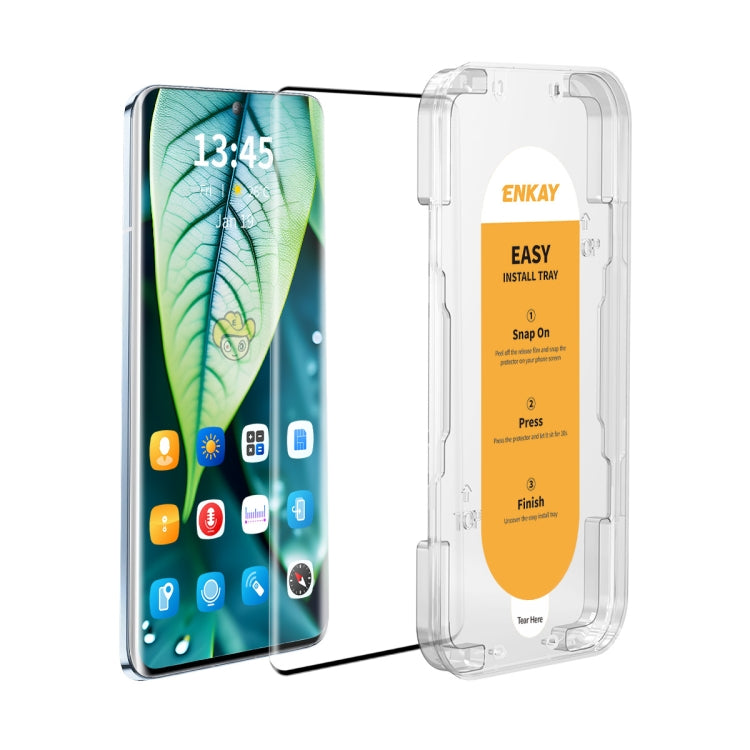 For vivo Y78+ / V27 ENKAY Easy Install Hot Bending Full Coverage Side Glue Tempered Glass Film - vivo Tempered Glass by ENKAY | Online Shopping South Africa | PMC TechLife | Buy Now Pay Later Mobicred
