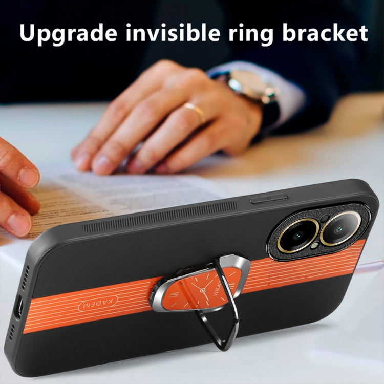 For Realme C67 4G Magnetic Litchi Leather Back Phone Case with Holder(Orange) - Realme Cases by PMC TechLife | Online Shopping South Africa | PMC TechLife | Buy Now Pay Later Mobicred