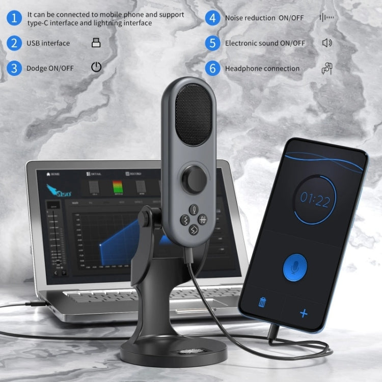 JMARY MC-PW7 USB Desktop Cardioid Noise Reduction Microphone - Microphone by Jmary | Online Shopping South Africa | PMC TechLife | Buy Now Pay Later Mobicred