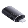 JS-103 8 Pin Male to USB+Type-C Female OTG Adapter(Black) - Converter & Adapter by PMC TechLife | Online Shopping South Africa | PMC TechLife | Buy Now Pay Later Mobicred