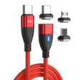 ENKAY 3 in 1 PD100W Type-C to Type-C / 8 Pin / Micro USB Magnetic Fast Charging Cable, Cable Length:1m(Red) - free shipping - PMC TechLife - Order now!