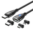 ENKAY 3 in 1 PD100W Type-C to Type-C / 8 Pin / Micro USB Magnetic Fast Charging Cable, Cable Length:1.8m(Black) - free shipping - PMC TechLife - Order now!
