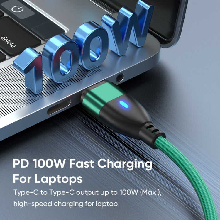 ENKAY 3 in 1 PD100W Type-C to Type-C / 8 Pin / Micro USB Magnetic Fast Charging Cable, Cable Length:1m(Green) - free shipping - PMC Jewellery - Order now!