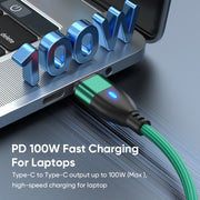 ENKAY 3 in 1 PD100W Type-C to Type-C / 8 Pin / Micro USB Magnetic Fast Charging Cable, Cable Length:1.8m(Black)