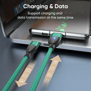 ENKAY 3 in 1 PD100W Type-C to Type-C / 8 Pin / Micro USB Magnetic Fast Charging Cable, Cable Length:1.8m(Black)