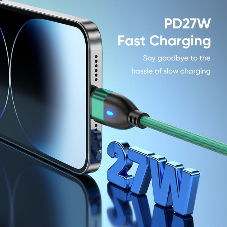 ENKAY 3 in 1 PD100W Type-C to Type-C / 8 Pin / Micro USB Magnetic Fast Charging Cable, Cable Length:1m(Green) - free shipping - PMC Jewellery - Order now!