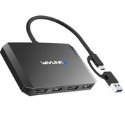 WAVLINK WL-UG69DH2 Dual Monitor USB+Type-C to Dual 4K HD DisplayPort Adapter Splitter(Black)