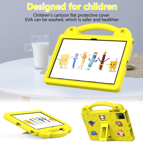 For T-Iobile REVVL Tab 10.36 2023 Handle Kickstand Children EVA Shockproof Tablet Case(Yellow)