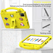 For T-Iobile REVVL Tab 10.36 2023 Handle Kickstand Children EVA Shockproof Tablet Case(Yellow)