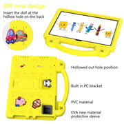 For T-Iobile REVVL Tab 10.36 2023 Handle Kickstand Children EVA Shockproof Tablet Case(Yellow)