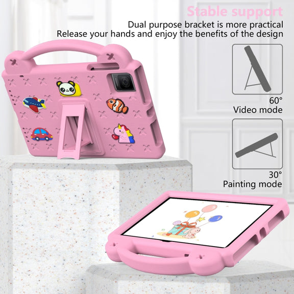 For Blackview Oscal Pad 15 2023 / Tab 11 Handle Kickstand Children EVA Shockproof Tablet Case(Pink)