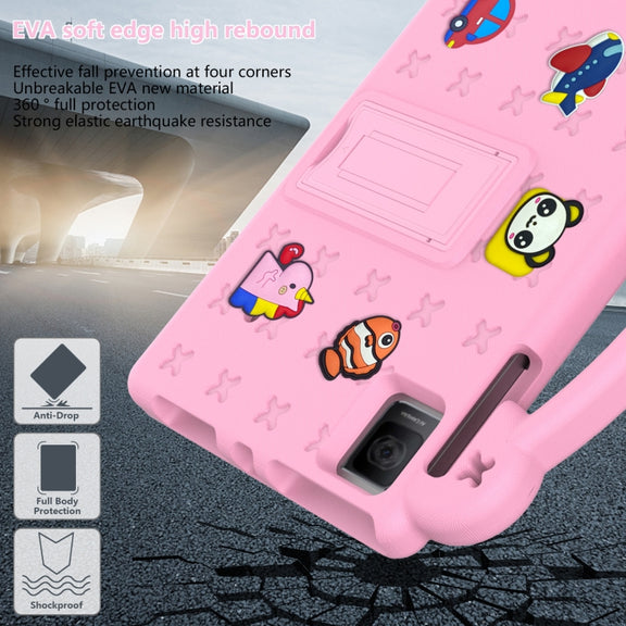 For Blackview Oscal Pad 15 2023 / Tab 11 Handle Kickstand Children EVA Shockproof Tablet Case(Pink)