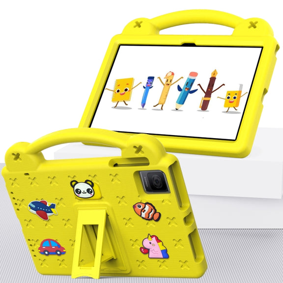 For Blackview Oscal Pad 15 2023 / Tab 11 Handle Kickstand Children EVA Shockproof Tablet Case(Yellow)
