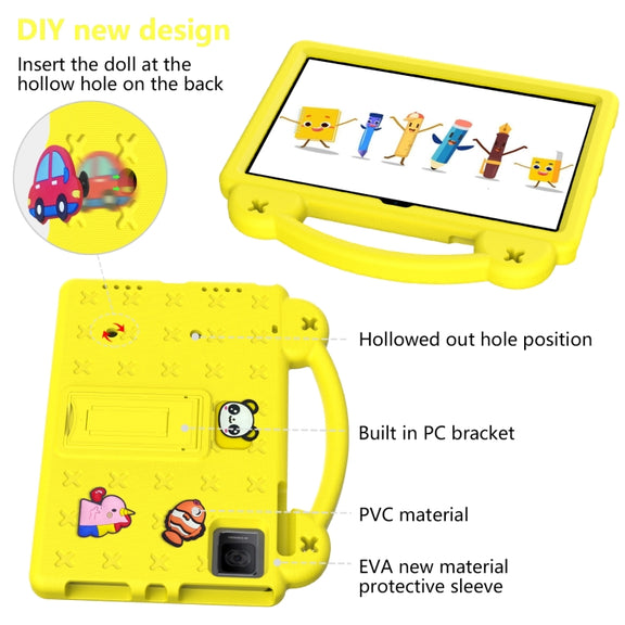 For Blackview Oscal Pad 15 2023 / Tab 11 Handle Kickstand Children EVA Shockproof Tablet Case(Yellow)