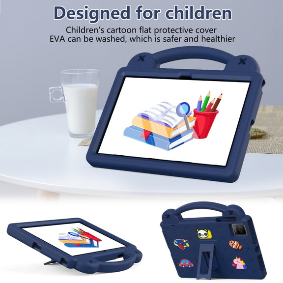 For Blackview Oscal Pad 15 2023 / Tab 11 Handle Kickstand Children EVA Shockproof Tablet Case(Navy Blue)