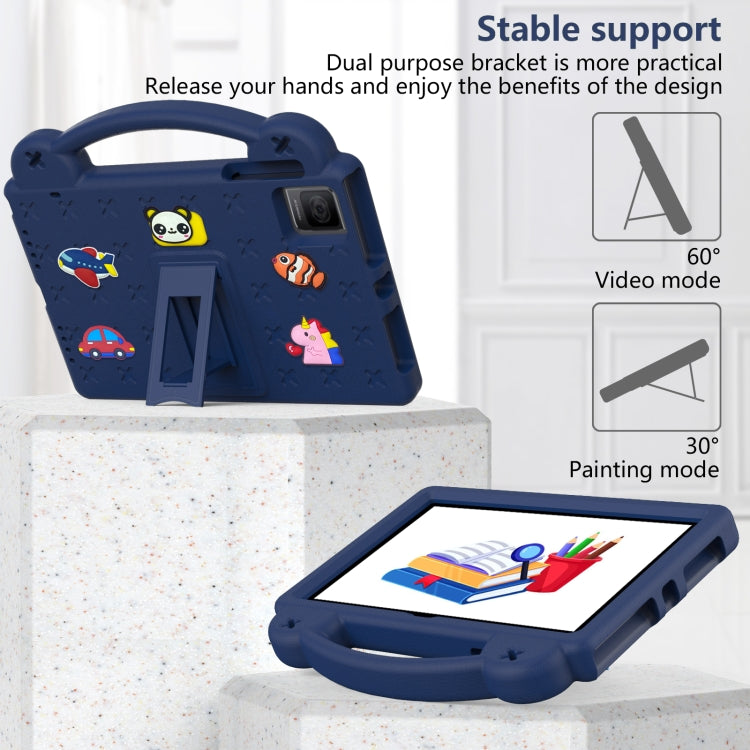 For Blackview Oscal Pad 15 2023 / Tab 11 Handle Kickstand Children EVA Shockproof Tablet Case(Navy Blue)