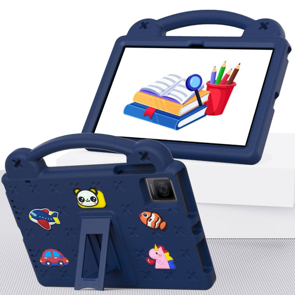 For Blackview Oscal Pad 15 2023 / Tab 11 Handle Kickstand Children EVA Shockproof Tablet Case(Navy Blue)