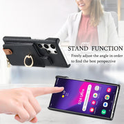 For Samsung Galaxy S24 Ultra 5G Litchi Leather Oil Edge Ring Zipper Wallet Back Phone Case(Black)