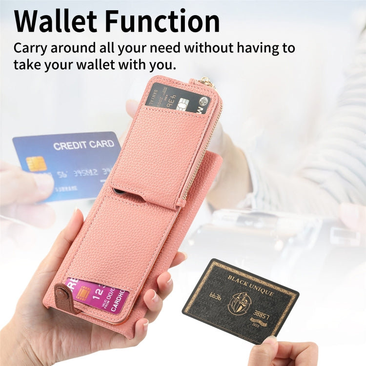 For Samsung Galaxy S24 Ultra 5G Litchi Leather Oil Edge Ring Zipper Wallet Back Phone Case(Pink)