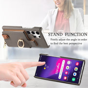 For Samsung Galaxy S24 Ultra 5G Litchi Leather Oil Edge Ring Zipper Wallet Back Phone Case(Grey)