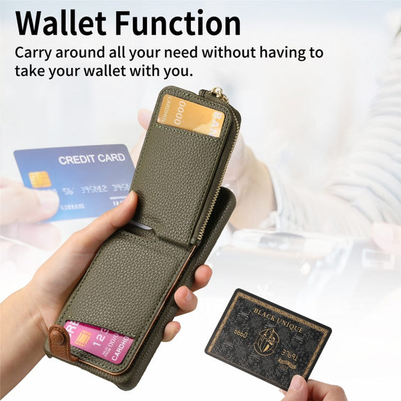 For Samsung Galaxy S24+ 5G Litchi Leather Oil Edge Ring Zipper Wallet Back Phone Case(Green)