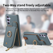 For Samsung Galaxy S24+ 5G Litchi Leather Oil Edge Ring Zipper Wallet Back Phone Case(Blue)