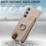 For Samsung Galaxy S24+ 5G Litchi Leather Oil Edge Ring Zipper Wallet Back Phone Case(White)