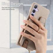 For Samsung Galaxy S24+ 5G Litchi Leather Oil Edge Ring Zipper Wallet Back Phone Case(White)