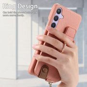 For Samsung Galaxy S24+ 5G Litchi Leather Oil Edge Ring Zipper Wallet Back Phone Case(Pink)