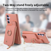 For Samsung Galaxy S24+ 5G Litchi Leather Oil Edge Ring Zipper Wallet Back Phone Case(Pink)