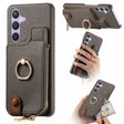 For Samsung Galaxy S24+ 5G Litchi Leather Oil Edge Ring Zipper Wallet Back Phone Case(Grey) - Galaxy S24+ 5G Cases by PMC Jewellery | Online Shopping South Africa | PMC Jewellery | Buy Now Pay Later Mobicred