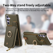 For Samsung Galaxy S24 5G Litchi Leather Oil Edge Ring Zipper Wallet Back Phone Case(Green)