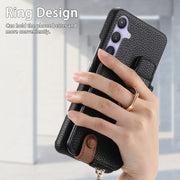 For Samsung Galaxy S24 5G Litchi Leather Oil Edge Ring Zipper Wallet Back Phone Case(Black)