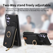 For Samsung Galaxy S24 5G Litchi Leather Oil Edge Ring Zipper Wallet Back Phone Case(Black)