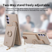 For Samsung Galaxy S24 5G Litchi Leather Oil Edge Ring Zipper Wallet Back Phone Case(White)