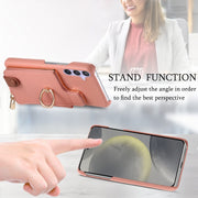 For Samsung Galaxy S24 5G Litchi Leather Oil Edge Ring Zipper Wallet Back Phone Case(Pink)