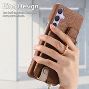 For Samsung Galaxy S24 5G Litchi Leather Oil Edge Ring Zipper Wallet Back Phone Case(Brown)