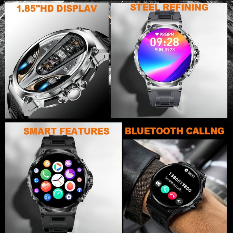 V69 1.85 inch Color Screen Smart Watch, Support Bluetooth Call / Heart Rate / Blood Pressure / Blood Oxygen Monitoring(Black) - Smart Watches by PMC TechLife | Online Shopping South Africa | PMC TechLife | Buy Now Pay Later Mobicred